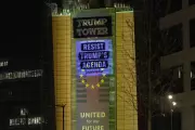 Greenpeace Projects Golden 'Trump Tower' Onto EU Commission HQ in Brussels