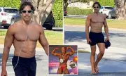 Joseph Baena Shows Off Bodybuilding Wins on Santa Monica Stroll