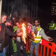 Manchester Vigil for Ayatollah Khamenei Met by Pro-Democracy Counter-Protest