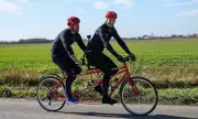 Prince William Surprises BBC DJ Greg James with Tandem Bike Ride for Comic Relief