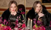 Rosie Huntington-Whiteley Stuns in Fur at Paris Fashion Week ALO Event