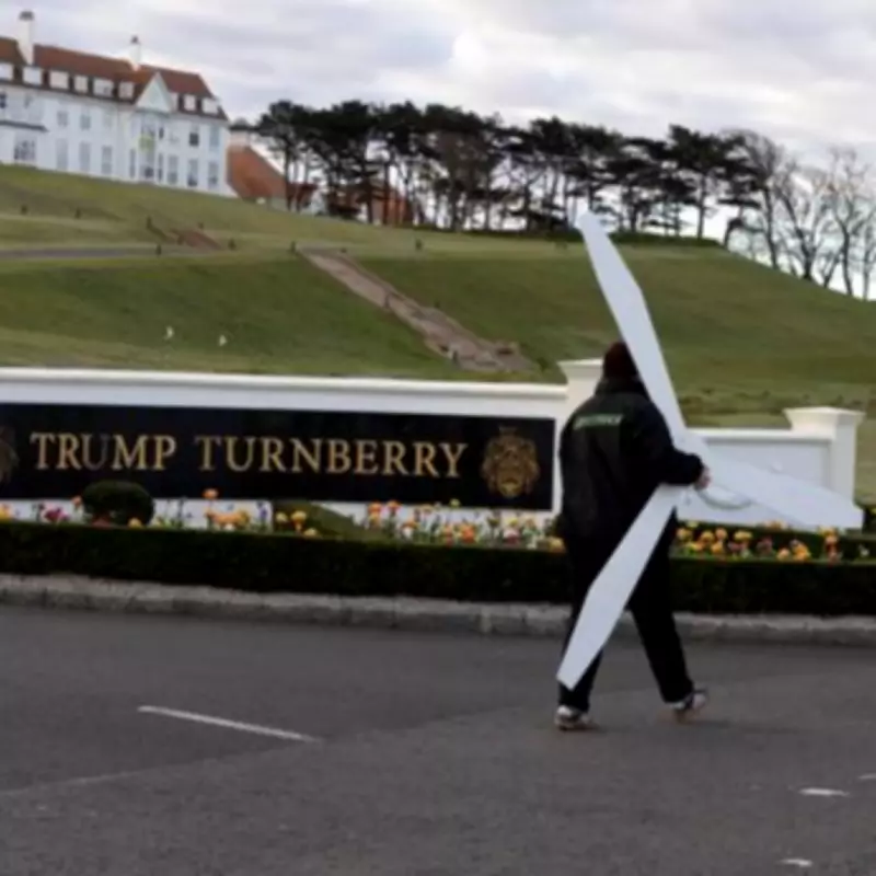 Activists Target Trump's Scottish Golf Course with Mock Wind Turbines