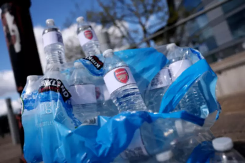 Arsenal Water Bottles Sold Outside Etihad Ahead of Man City Title Clash