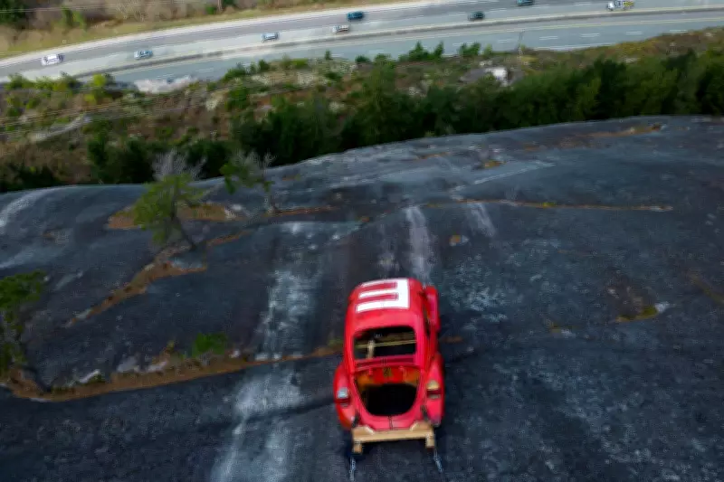 Authorities Warn Public Over Suspended Car Prank on BC Cliff Face