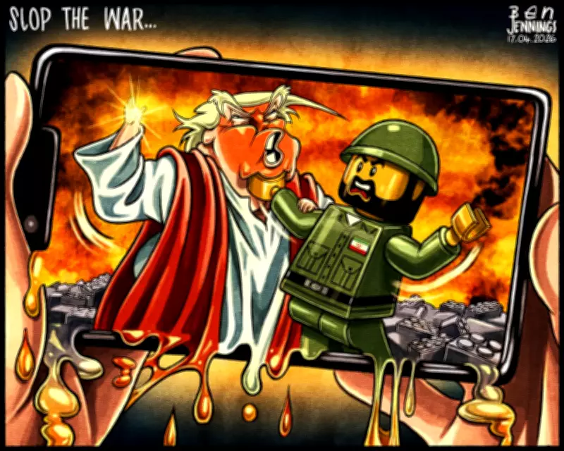 Ben Jennings' Cartoon Satirises AI 'Slop' in US-Iran War Coverage