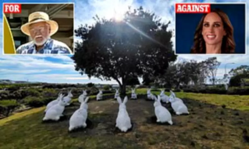 Bunnyhenge statues in California park spark battle over police HQ plans