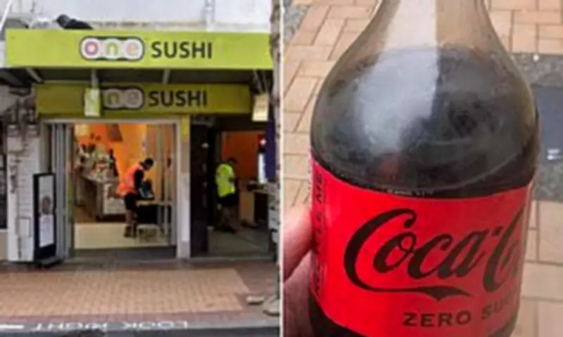 Customer's Shocking Sip: Soy Sauce in Coke Bottle at NZ Sushi Shop