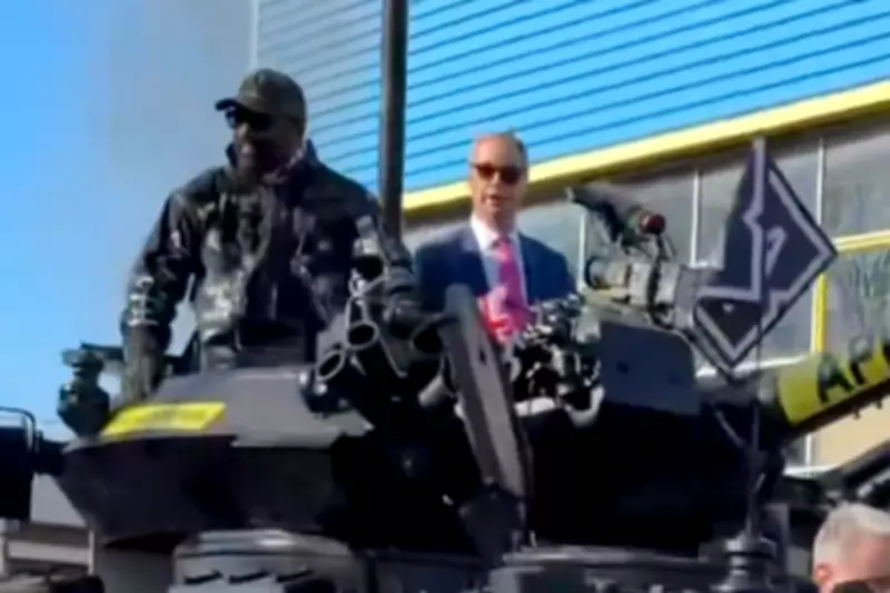 Derek Chisora and Nigel Farage Arrive in Tank for Wilder Press Conference