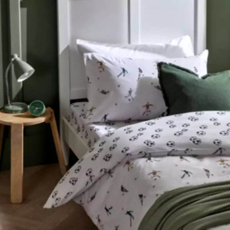 Dusk's Reversible Football Duvet Set Praised as 'Not Too In Your Face' for Kids