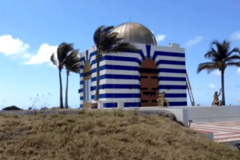 Epstein Files Reveal Purpose of Mysterious Striped Building on Caribbean Island