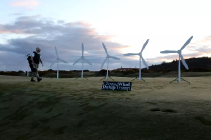 Greenpeace Activists Install Mock Wind Turbines at Trump's Turnberry Golf Resort