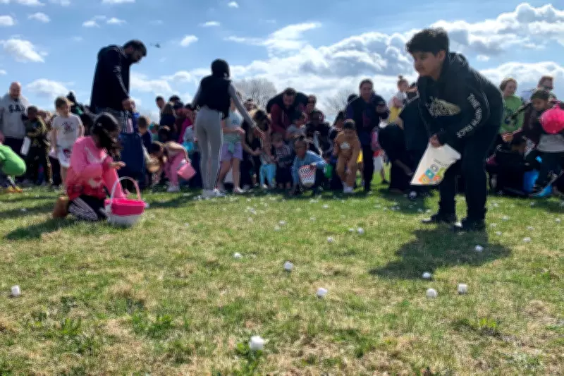 Helicopter Marshmallow Drop Delights Hundreds of Children at Easter Event