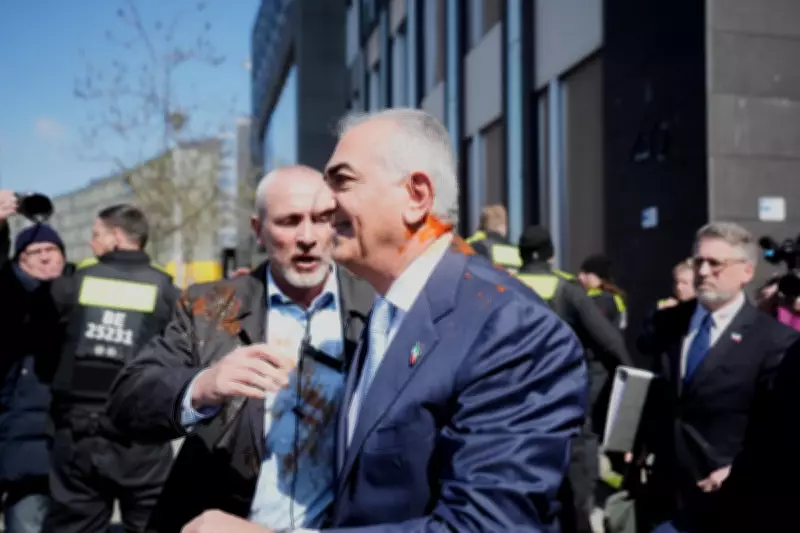 Iran's Exiled Crown Prince Splattered with Red Liquid in Berlin