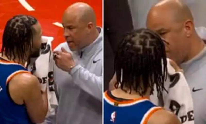 Jalen Brunson and Father Rick in Sideline Heated Exchange During Knicks Win