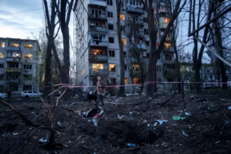 Kyiv Residential Area Damaged in Russian Strike, Residents Forced to Shelter