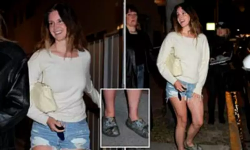 Lana Del Rey Stuns in Daisy Duke Shorts and Camo Clogs After Church Service in Beverly Hills