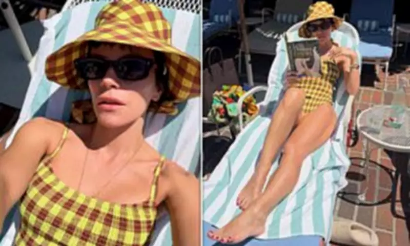 Lily Allen Reads Lena Dunham's Famesick in Green Swimsuit During US Tour