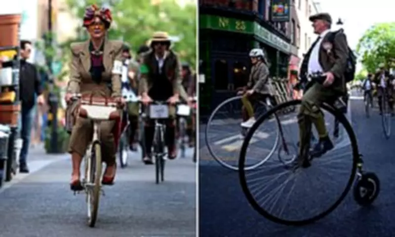 London's Tweed Run Sees Hundreds Cycle in Vintage Style Through Capital Streets