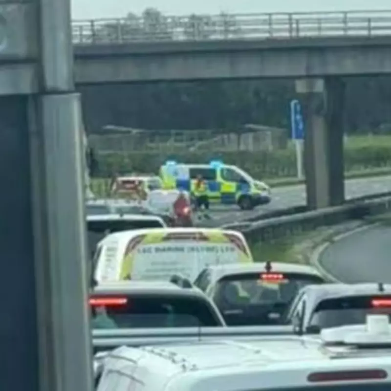 M6 Motorway Chaos: Car Overturns in Lancashire Crash, Police Swarm Scene