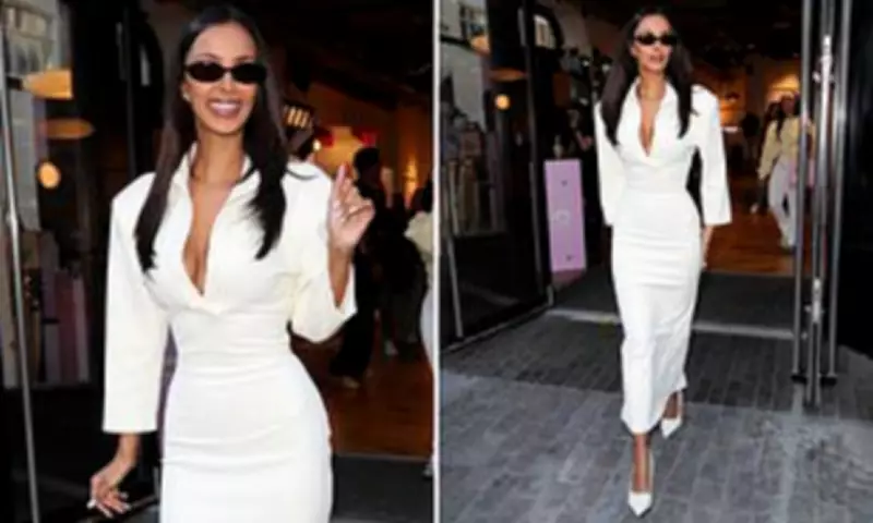 Maya Jama Stuns in White Midi Dress at Joe & The Juice Matcha Launch