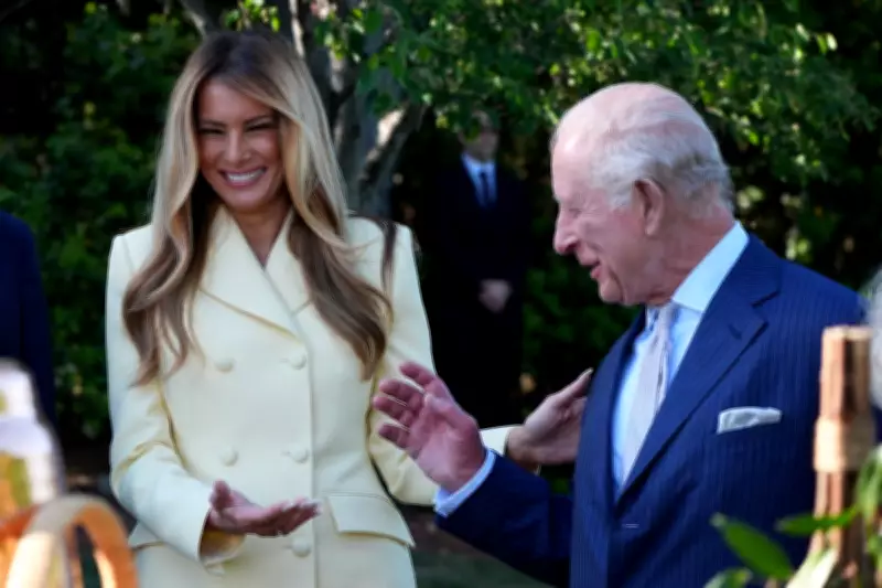 Melania Trump giggles with King Charles III over honey at White House beehive visit