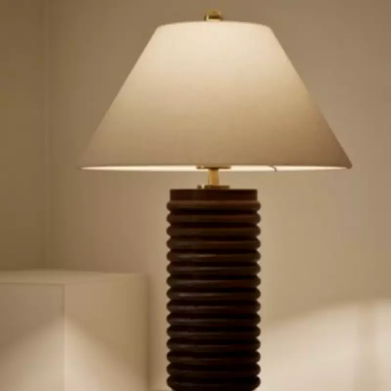 M&S Wooden Ribbed Lamp Praised as 'Designer-Looking' Bargain