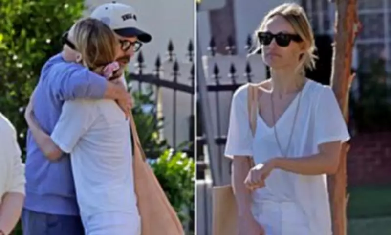 Olivia Wilde and Jason Sudeikis Share Hug During Kids Drop-Off