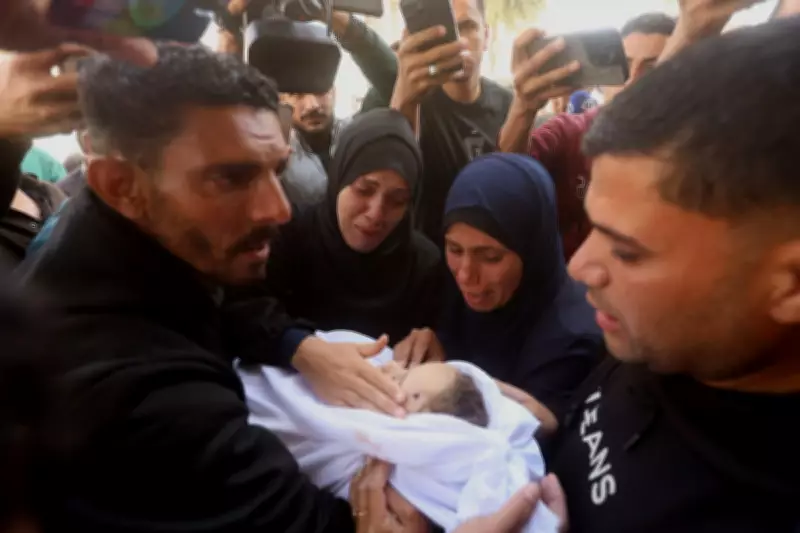 Palestinians Bury Pregnant Woman and Children Killed in Israeli Strikes