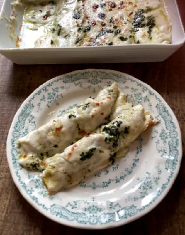 Rachel Roddy's Easter Cannelloni Recipe with Spinach, Peas, and Cheese