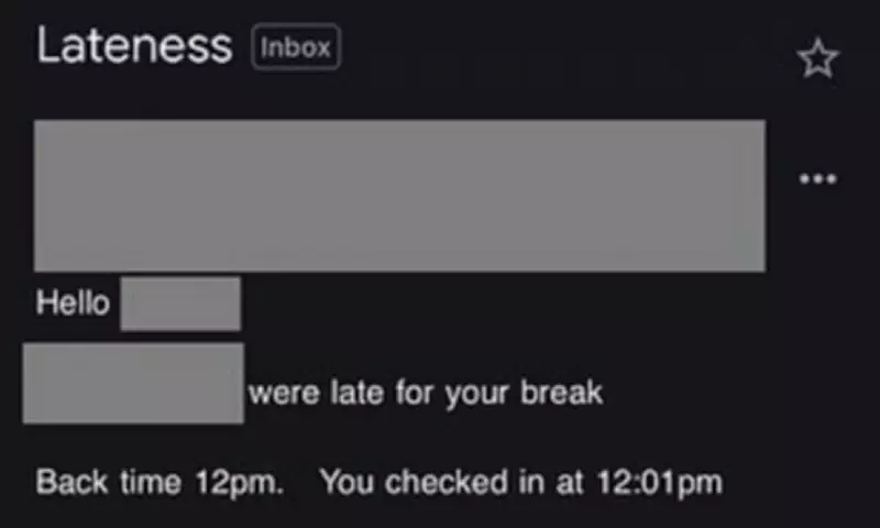 Retail Worker's One-Minute Lunch Break Delay Sparks Workplace Policy Debate