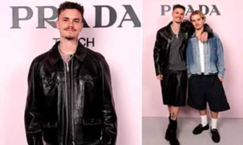 Romeo Beckham Lets Loose at Prada Party in London