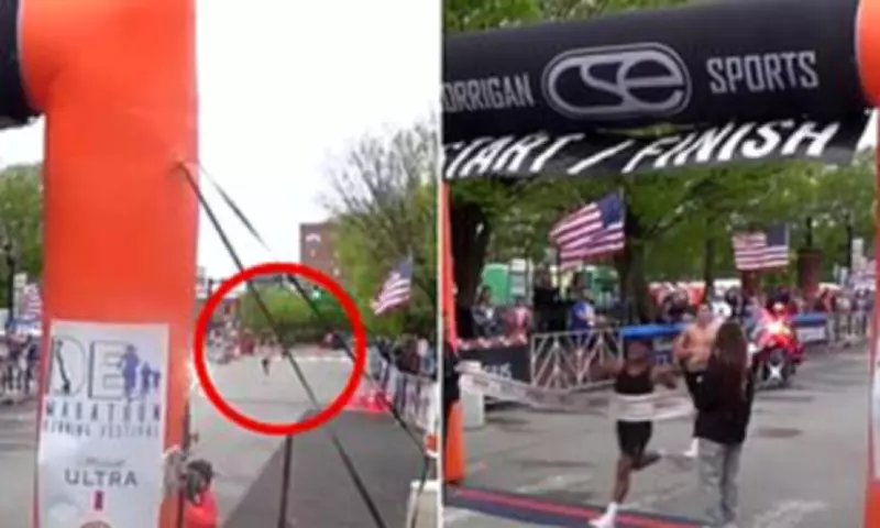 Runner's Joyful Celebration at Delaware Marathon Captures Hearts