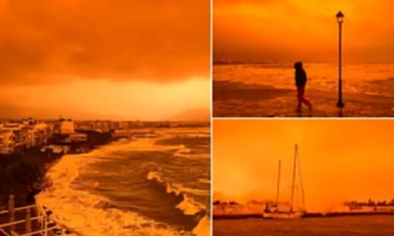 Saharan Dust Storm Engulfs Crete, Disrupting Easter Flights and Causing Chaos