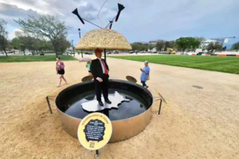 Satirical Trump 'Golden Dome' Sculpture Erected on National Mall by Ben & Jerry's Founder