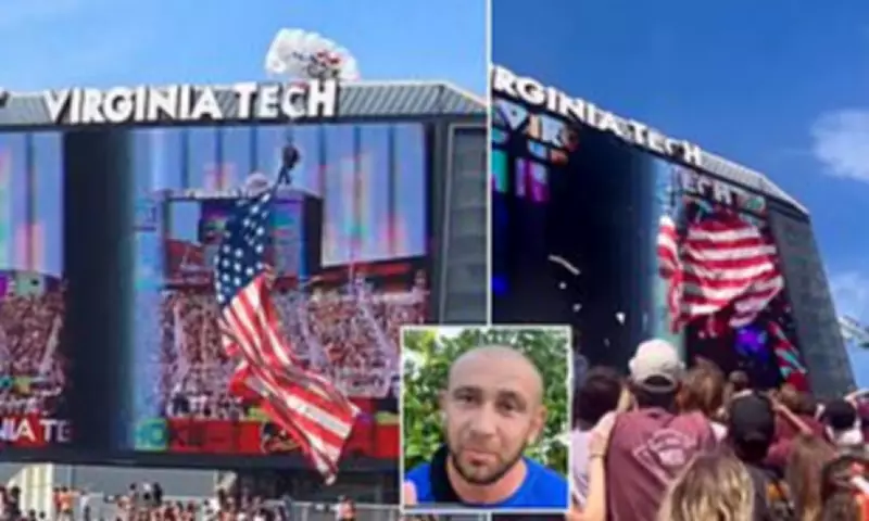 Skydiver Survives Jumbotron Collision at College Football Game