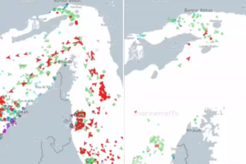Strait of Hormuz Traffic Shifts: Before War, After Ceasefire, and Under US Blockade