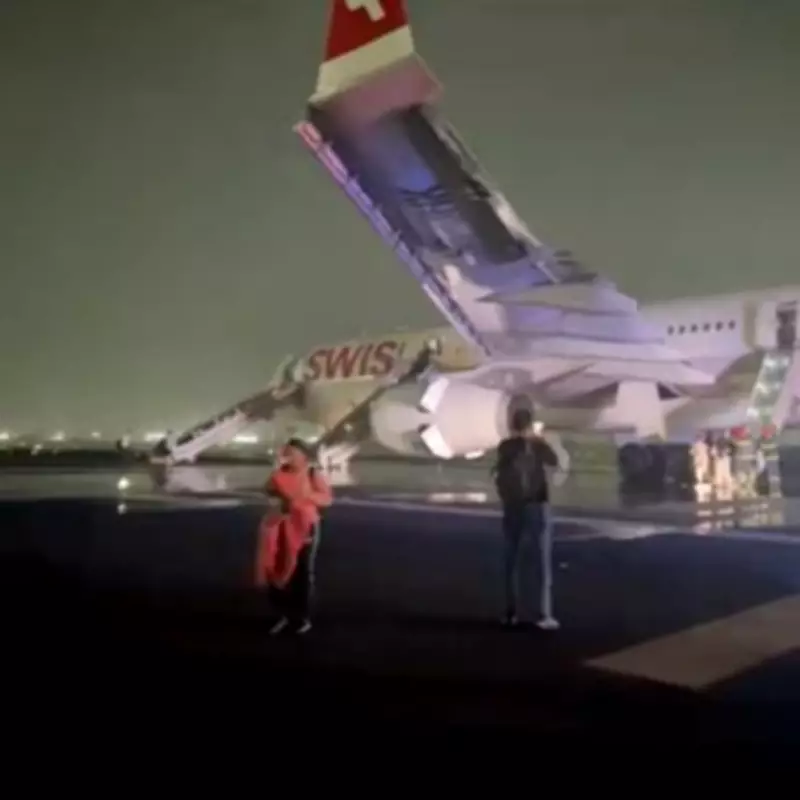 Swiss Air Plane Engine Fire Forces Emergency Evacuation in Delhi