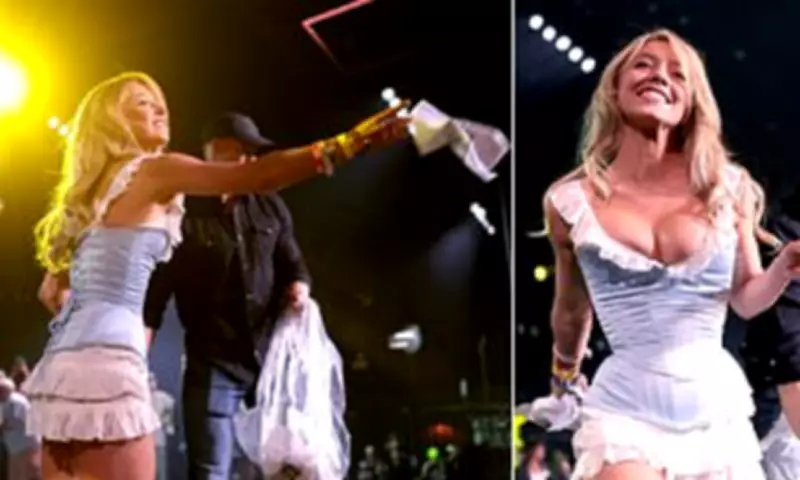 Sydney Sweeney Throws Syrn Lingerie Into Crowd at Stagecoach Festival