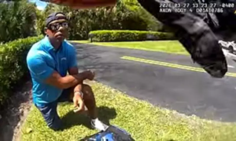 Tiger Woods DUI Arrest: Bodycam Shows Golfer Kneeling After SUV Rollover
