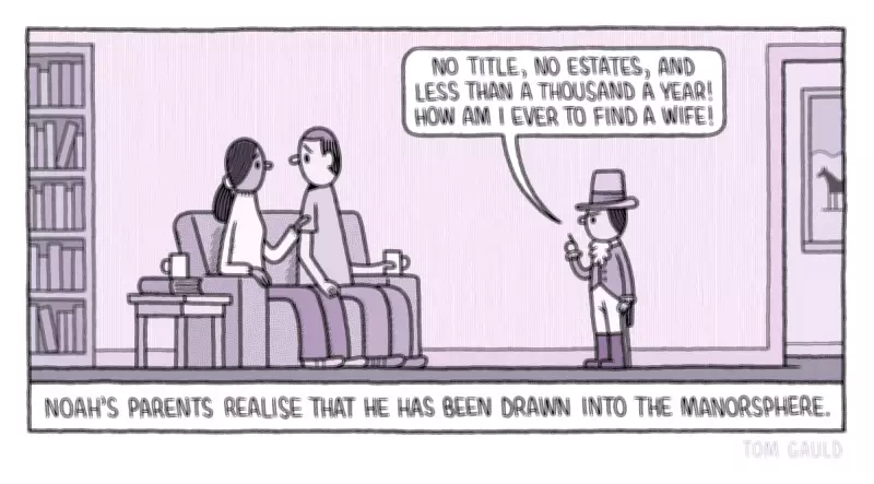 Tom Gauld's Cartoon Satire Targets the Manosphere's Online Culture