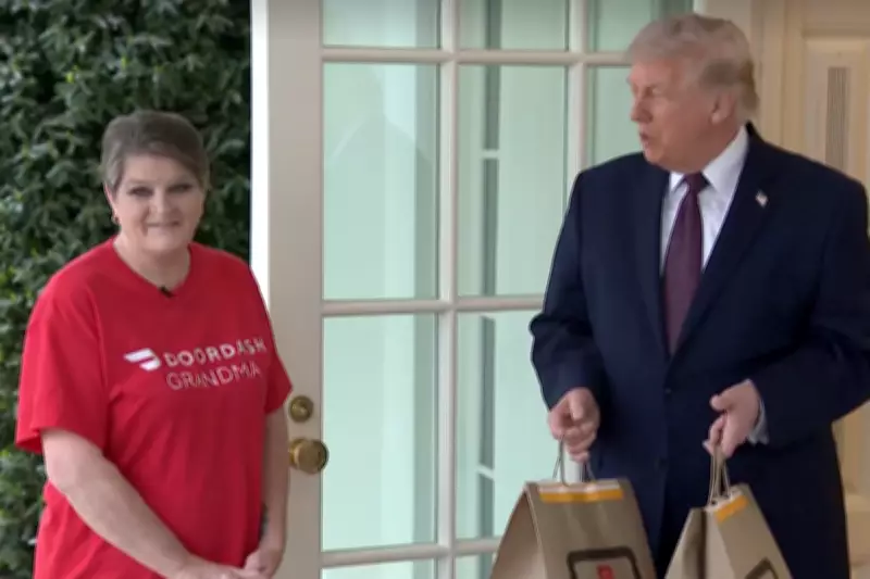 Trump Hosts DoorDash Press Conference with McDonald's Delivery at White House
