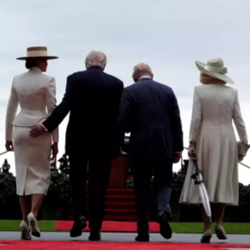 Trump's awkward butt squeeze of Melania during King Charles visit sparks online frenzy