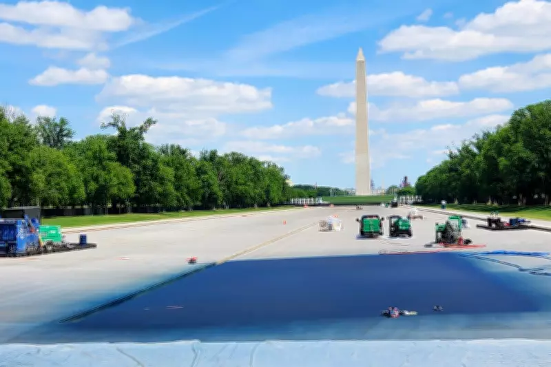 Trump's 'Pool Guy' Paints Lincoln Memorial Reflecting Pool Blue