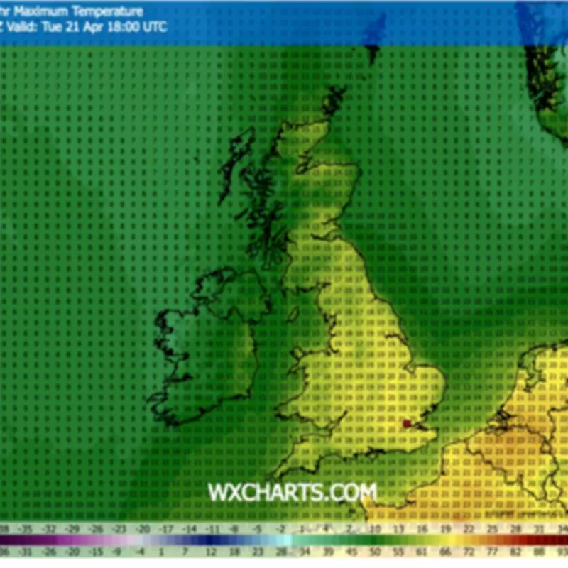 UK Braces for 21C Scorcher as Weather Maps Turn Bright Yellow