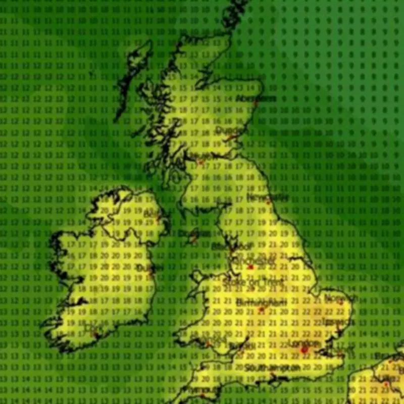 UK Weather Maps Forecast 26C Heat Surge as 74 Counties Face Scorching Temperatures
