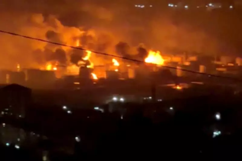 Ukrainian Drone Strike Ignites Major Fire at Russian Oil Refinery in Tuapse