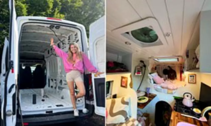 Woman Transforms Ford Transit into Pink 'Bougie' Van Home, Lives on £600 Monthly