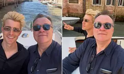 Russell T Davies and Boyfriend Oliver Cole Enjoy Speedboat Ride in Venice