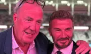 David Beckham Surprises Jeremy Clarkson with Birthday Cake at Miami Match