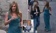 Jennifer Aniston Films Morning Show Season 5 in Teal Gown and Flip-Flops